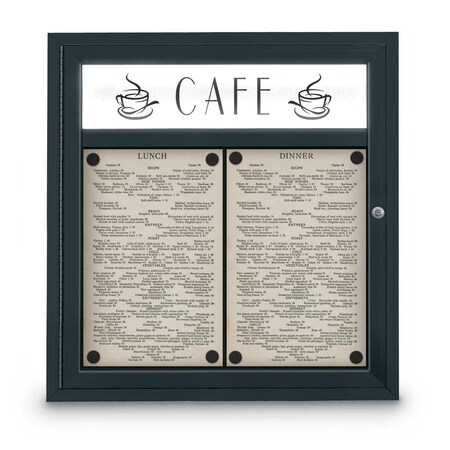United Visual Products Sliding Door Indoor Enclosed Corkboard, 7, UV9003ACS-BRONZE-SURF UV9003ACS-BRONZE-SURF